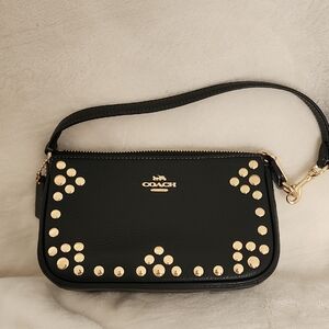 Coach Black Pebble Leather Nolita 19 with Gold Rivets